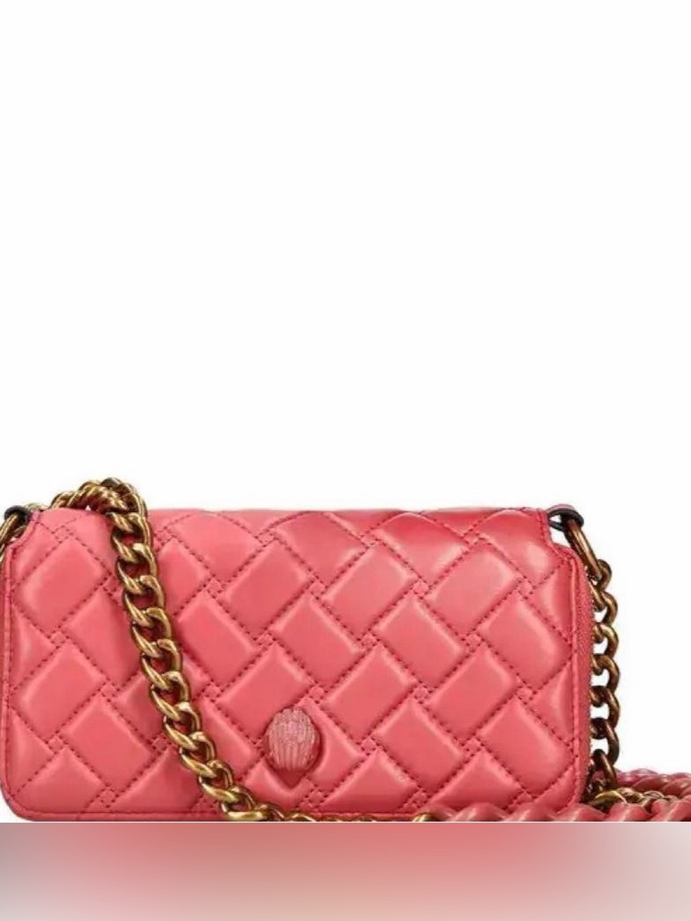 NEW Kurt Geiger London Quilted Leather Wallet on Chain (Open Red)